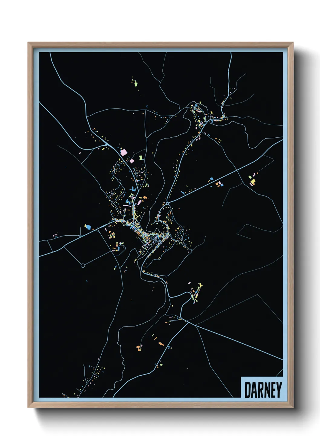 Une affiche de carte sur Darney