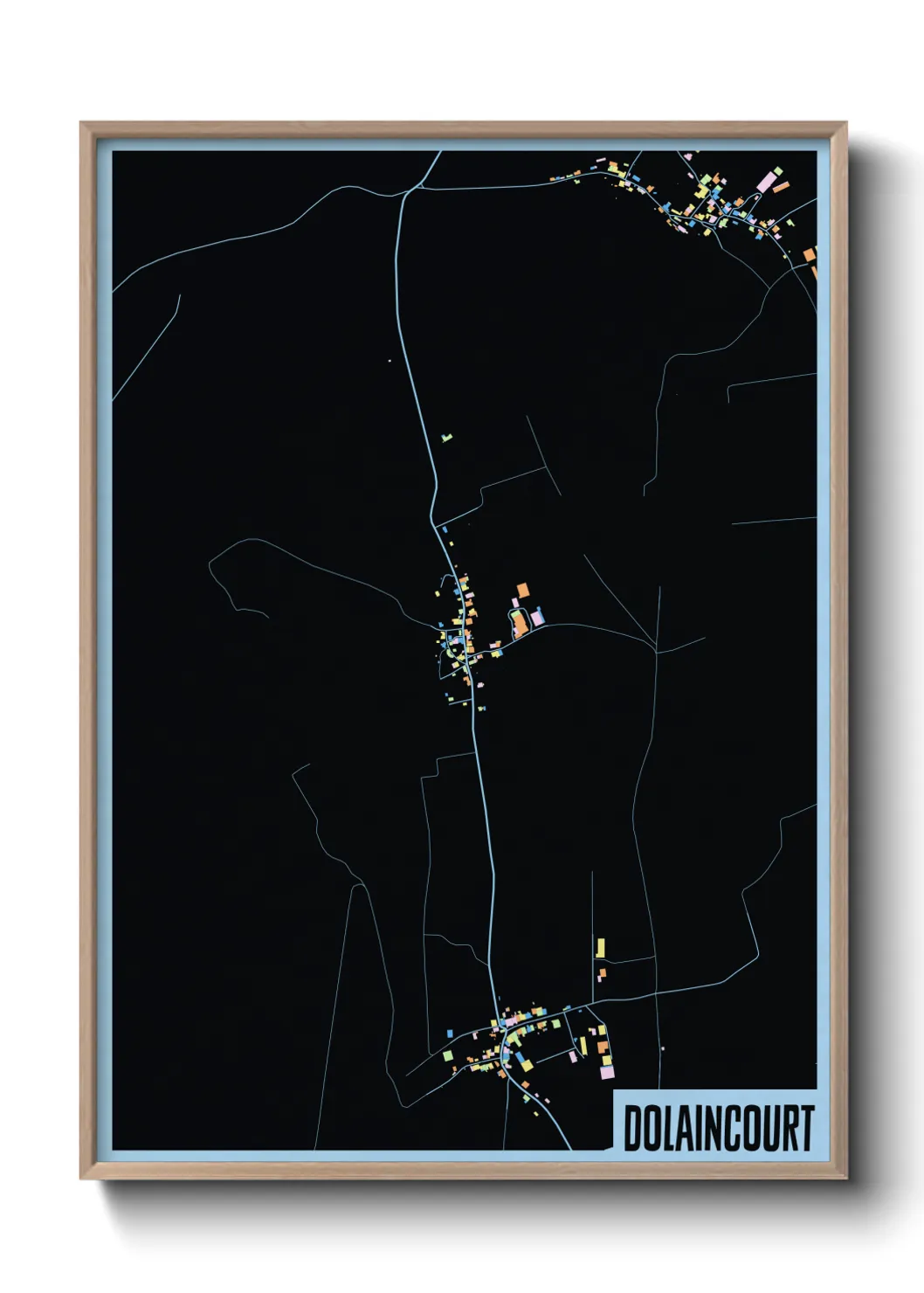 Une affiche de carte sur Dolaincourt