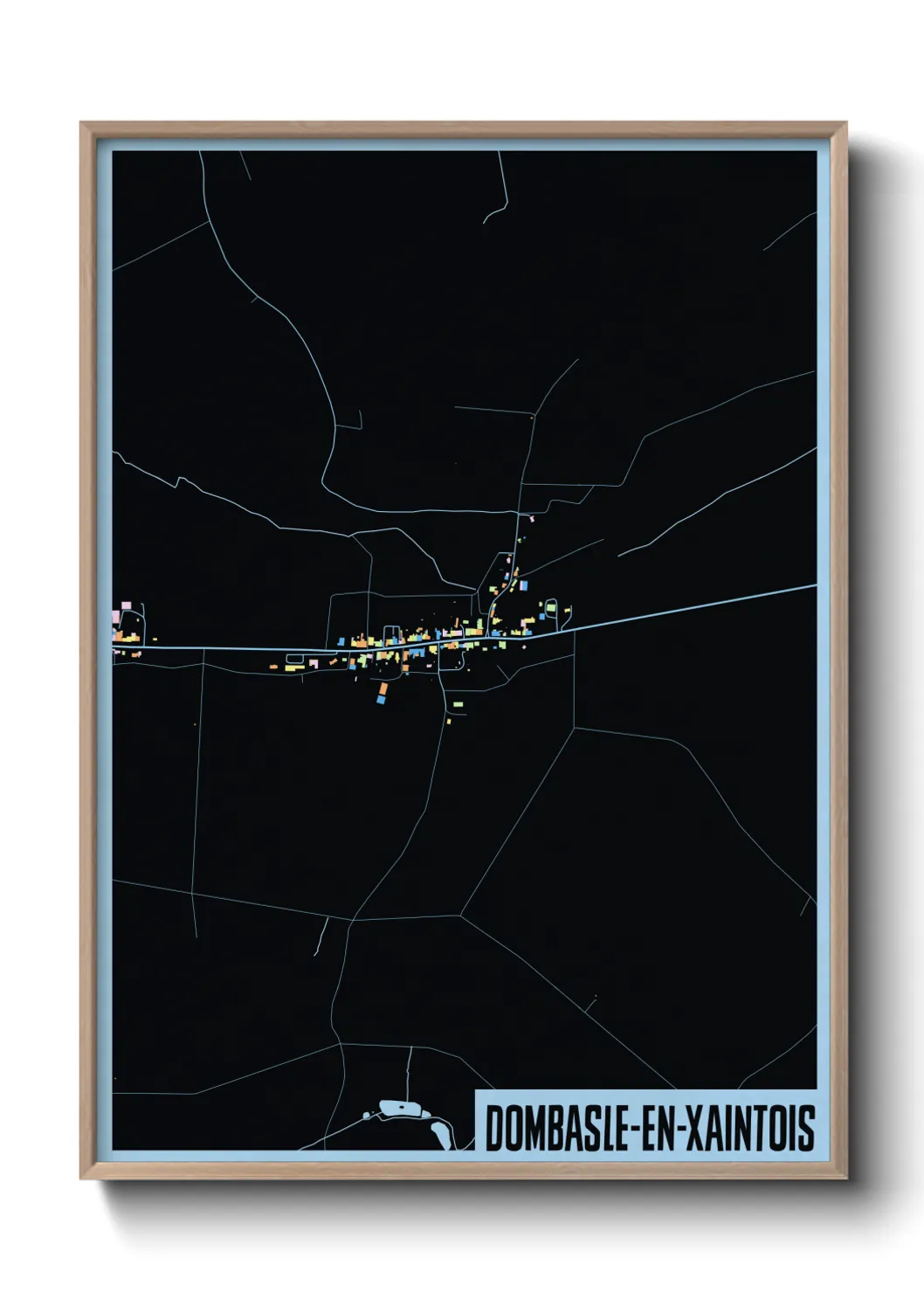 Une affiche de carte sur Dombasle-en-Xaintois