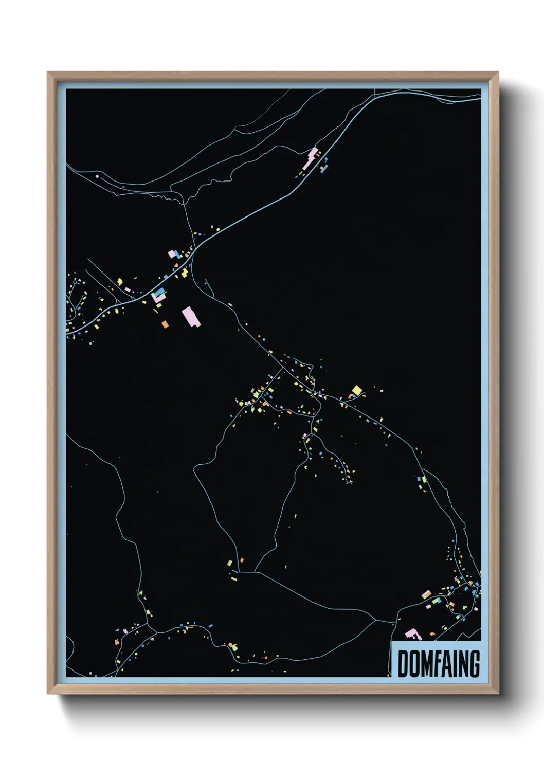 Une affiche de carte sur Domfaing