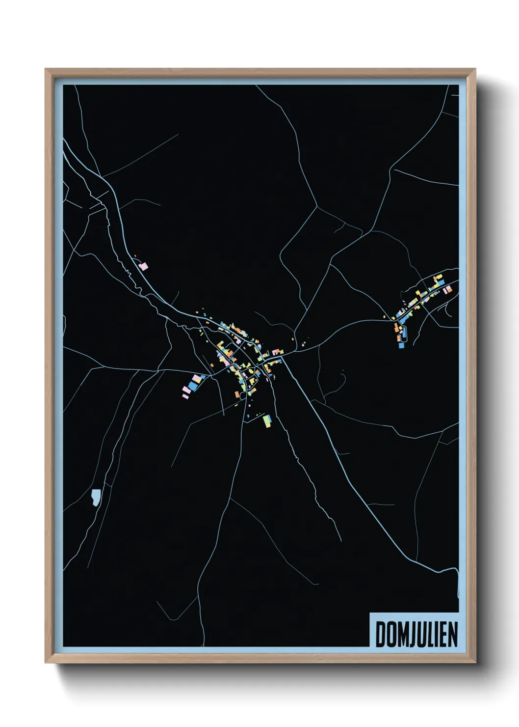 Une affiche de carte sur Domjulien