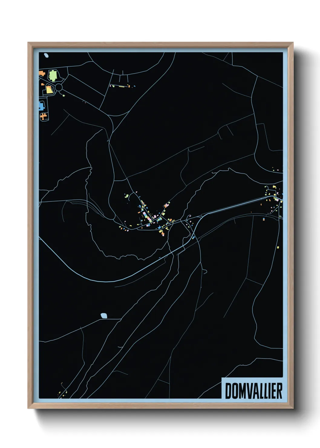 Une affiche de carte sur Domvallier