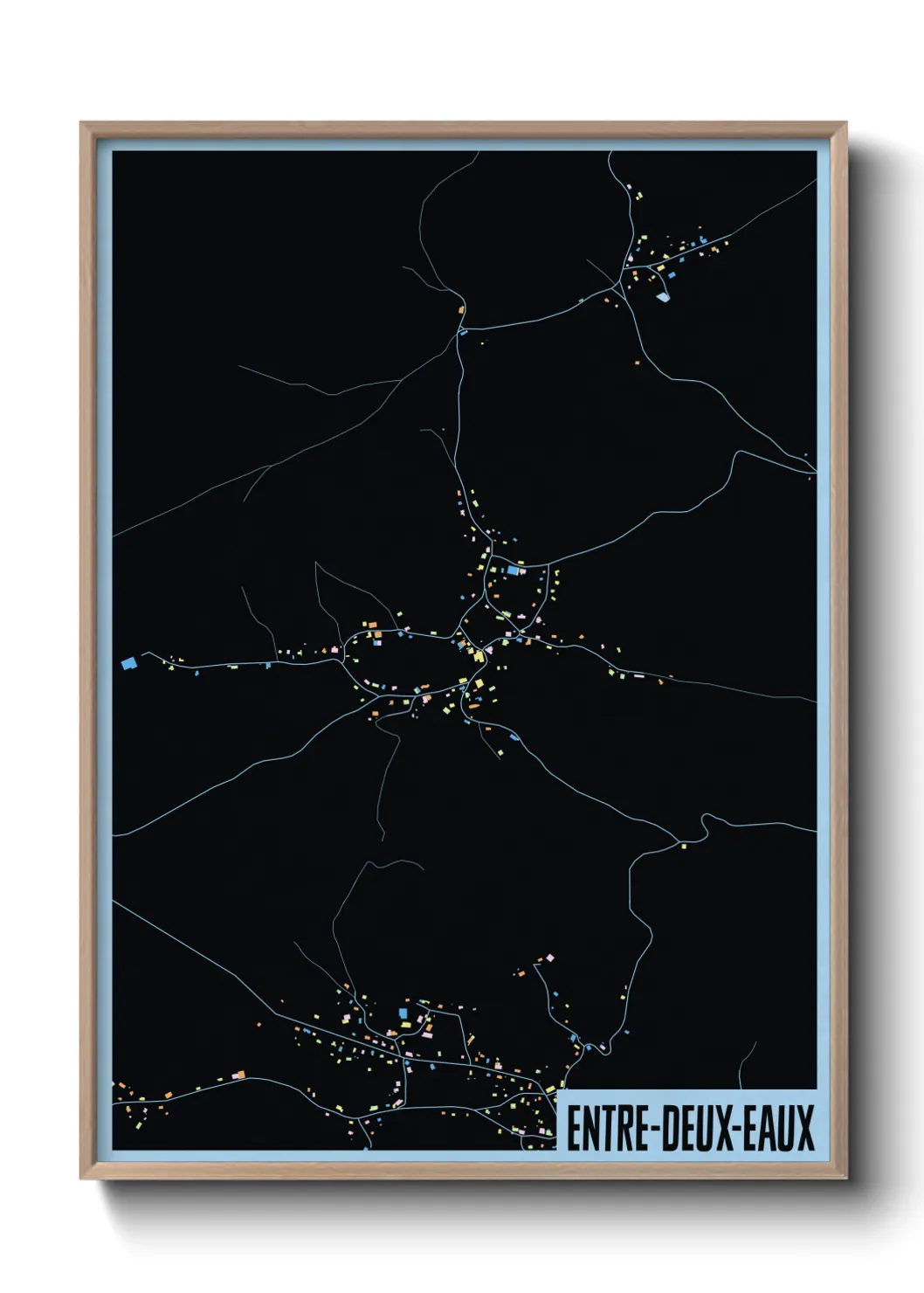 Une affiche de carte sur Entre-deux-Eaux