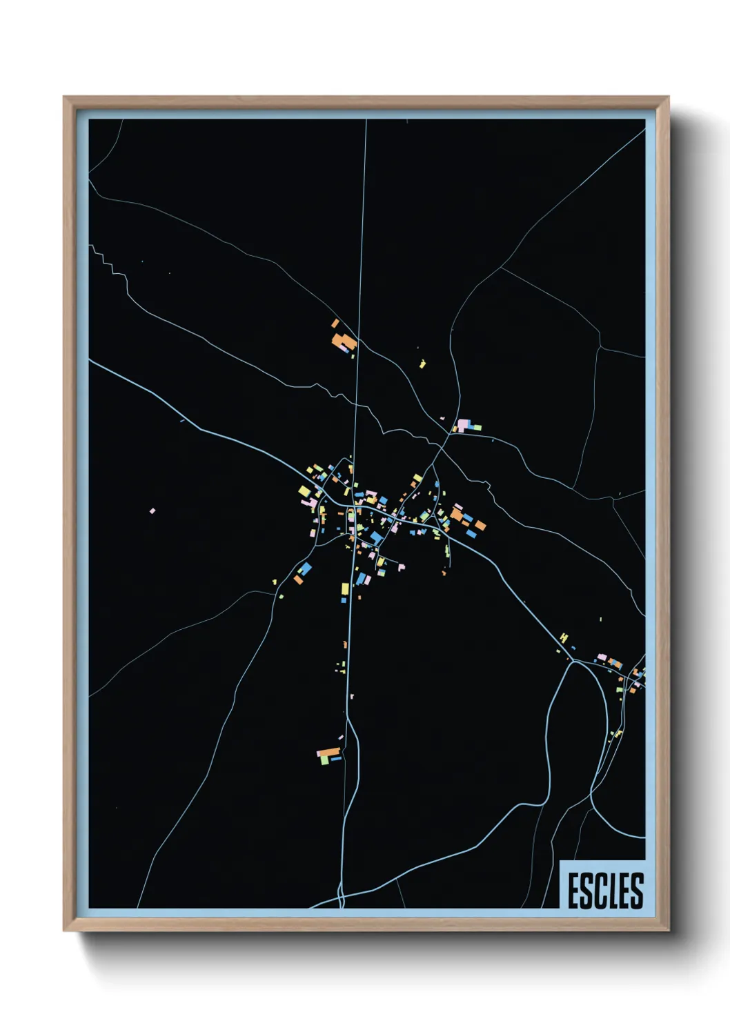 Une affiche de carte sur Escles