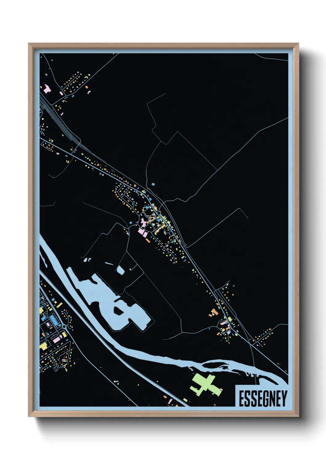 Une affiche de carte sur Essegney