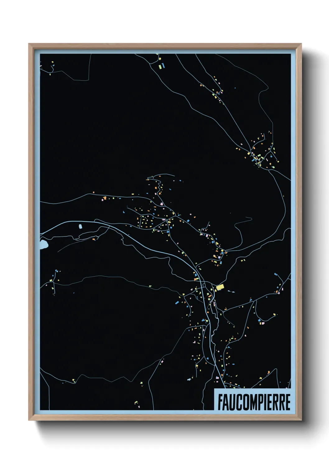 Une affiche de carte sur Faucompierre