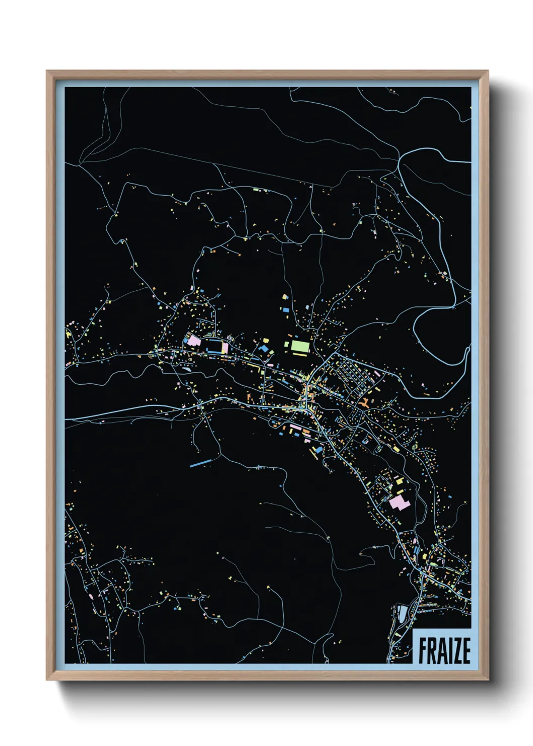 Une affiche de carte sur Fraize