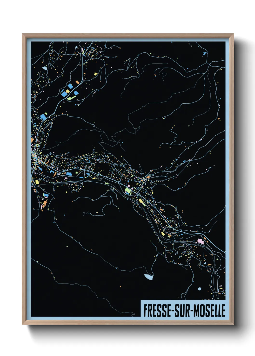 Une affiche de carte sur Fresse-sur-Moselle
