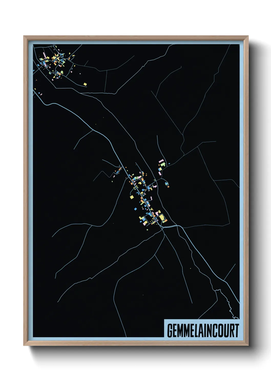 Une affiche de carte sur Gemmelaincourt