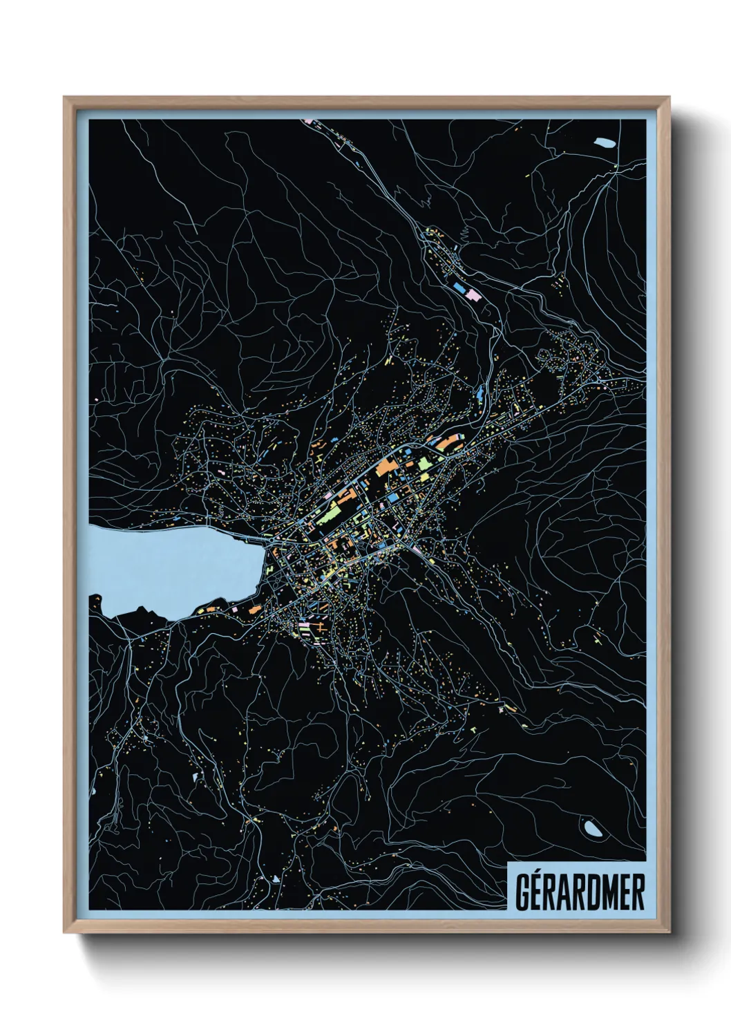 Une affiche de carte sur Gérardmer