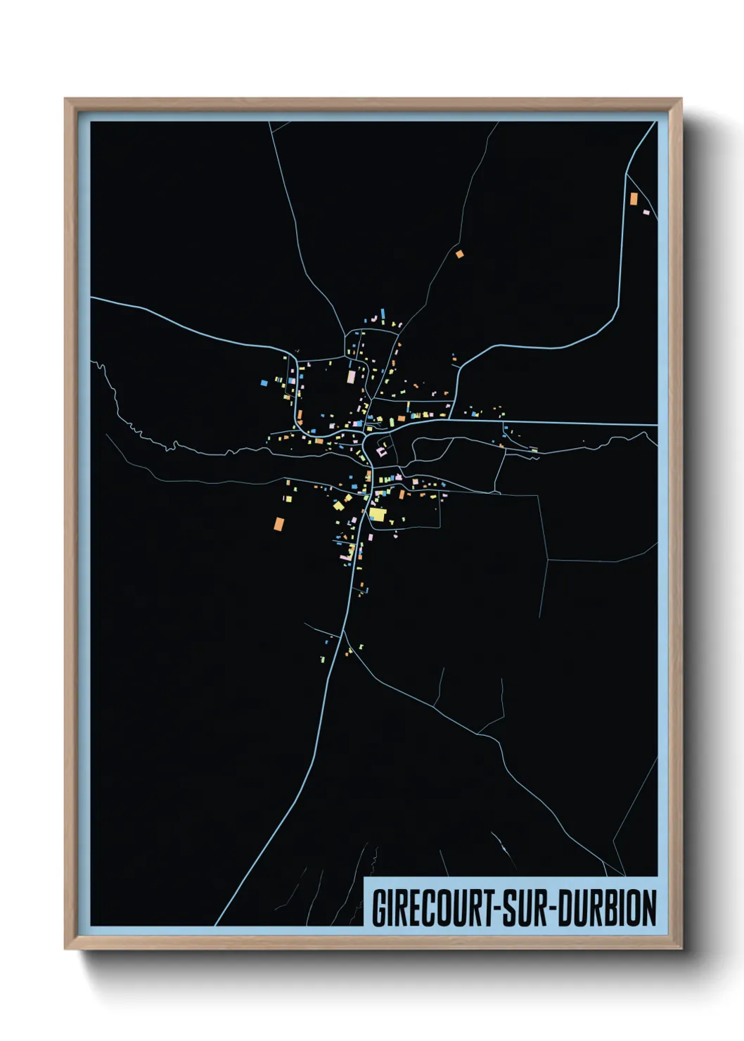 Une affiche de carte sur Girecourt-sur-Durbion