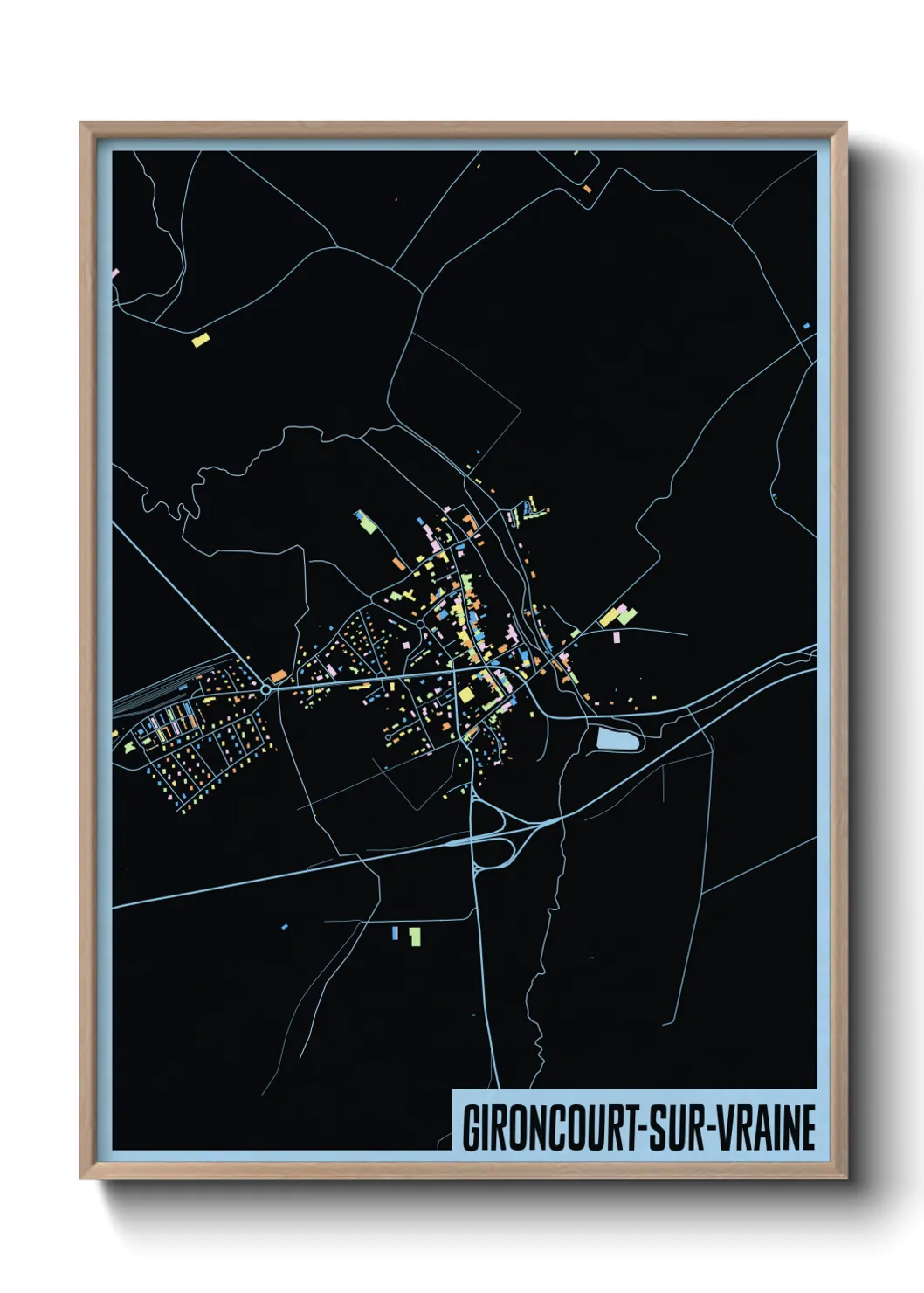 Une affiche de carte sur Gironcourt-sur-Vraine