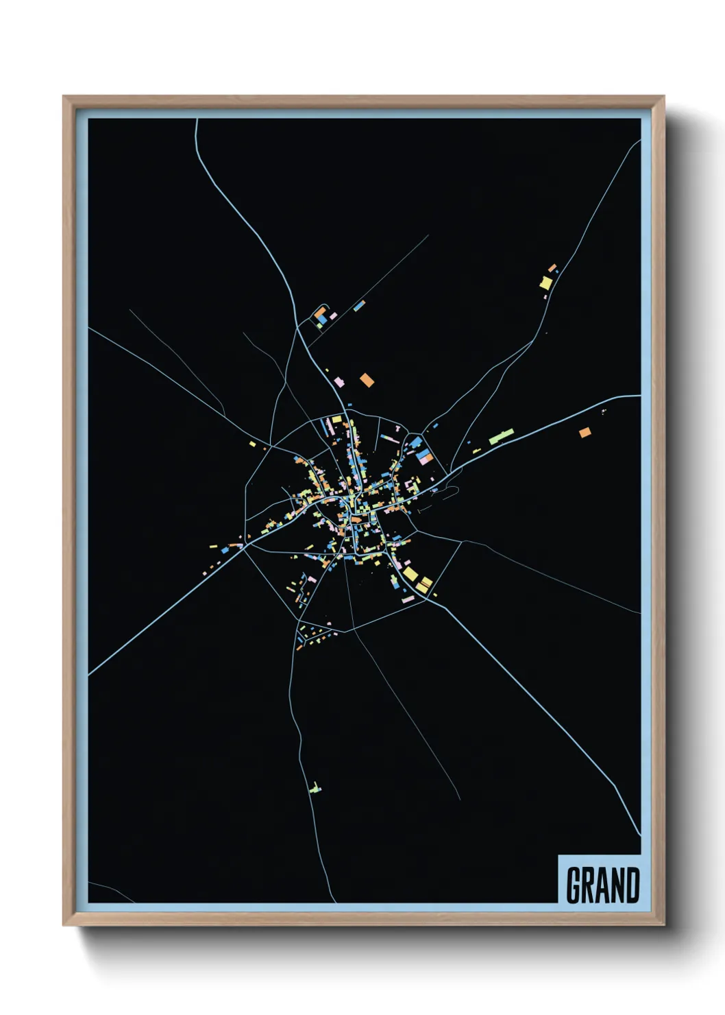 Une affiche de carte sur Grand