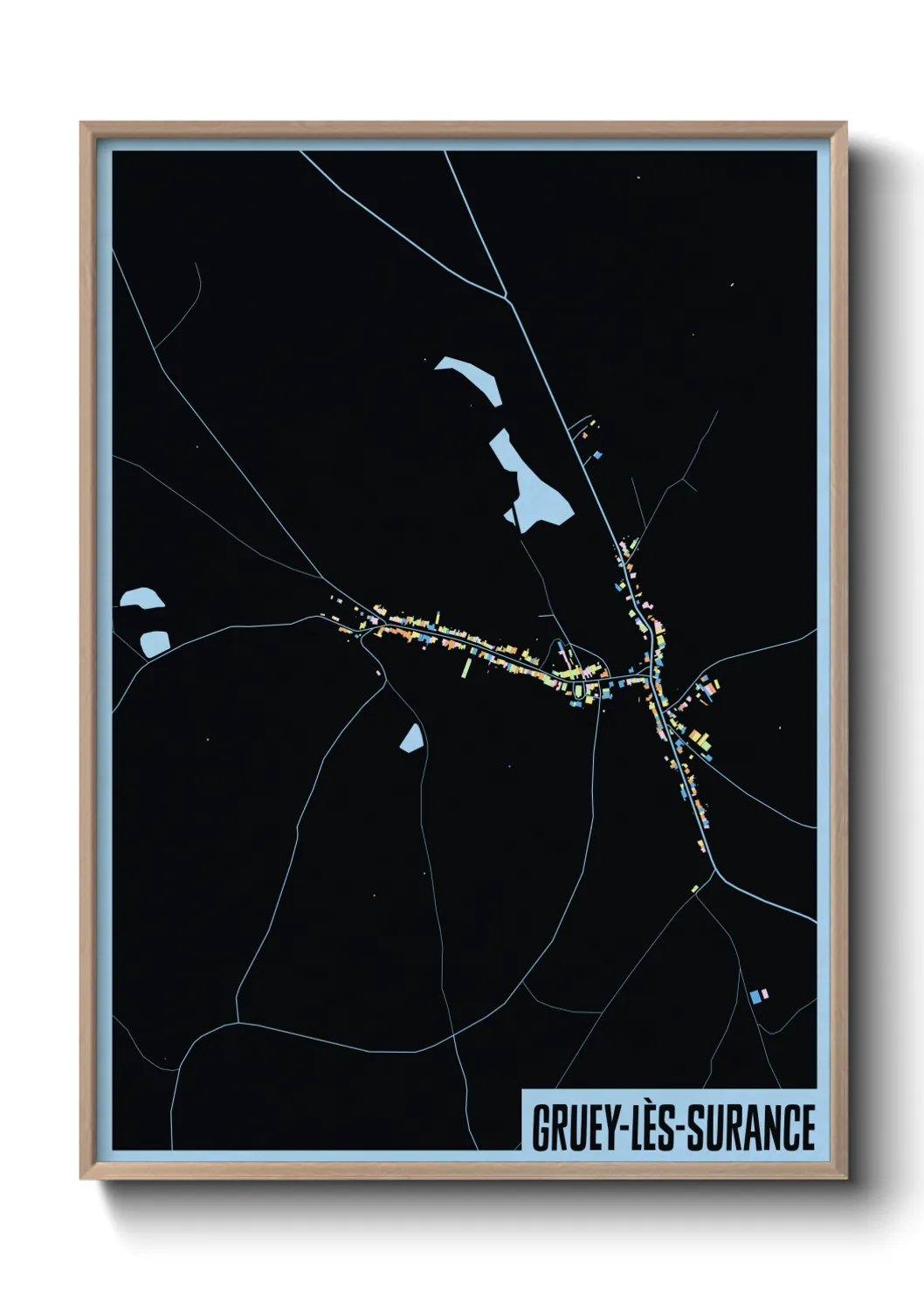 Une affiche de carte sur Gruey-lès-Surance