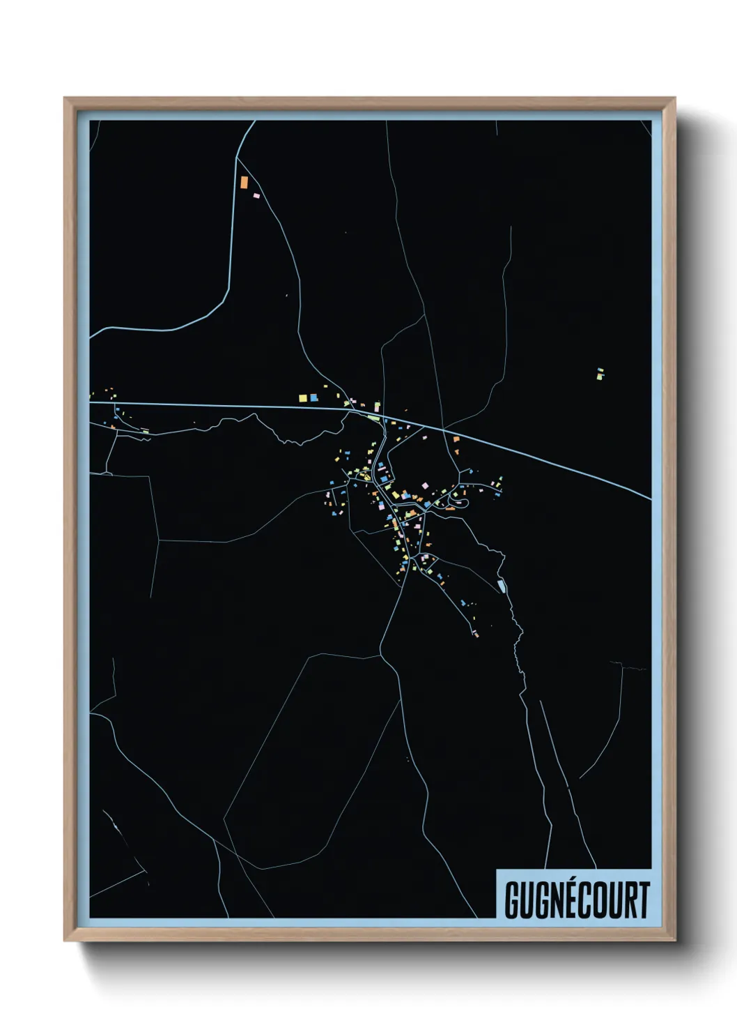 Une affiche de carte sur Gugnécourt