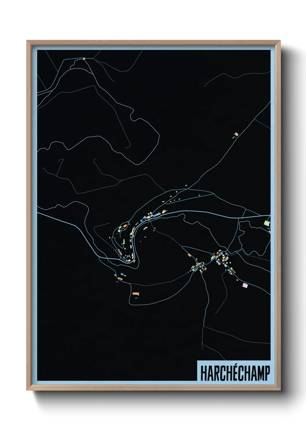 Une affiche de carte sur Harchéchamp