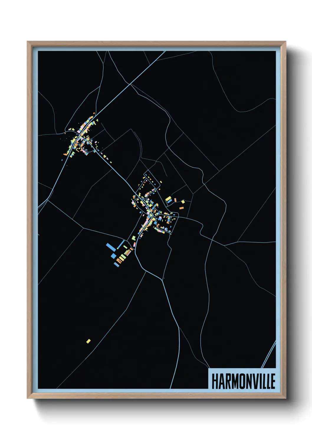 Une affiche de carte sur Harmonville