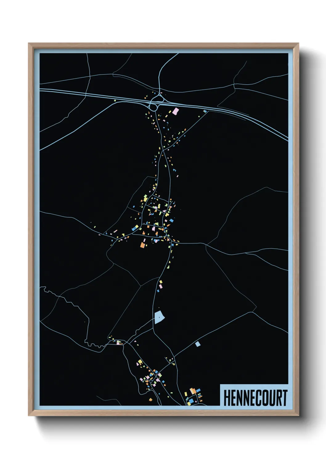 Une affiche de carte sur Hennecourt