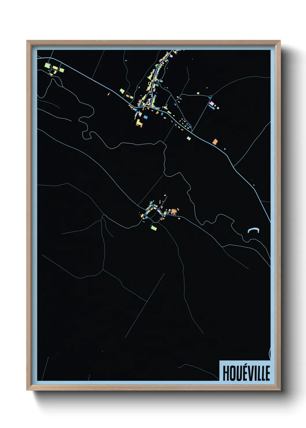 Une affiche de carte sur Houéville