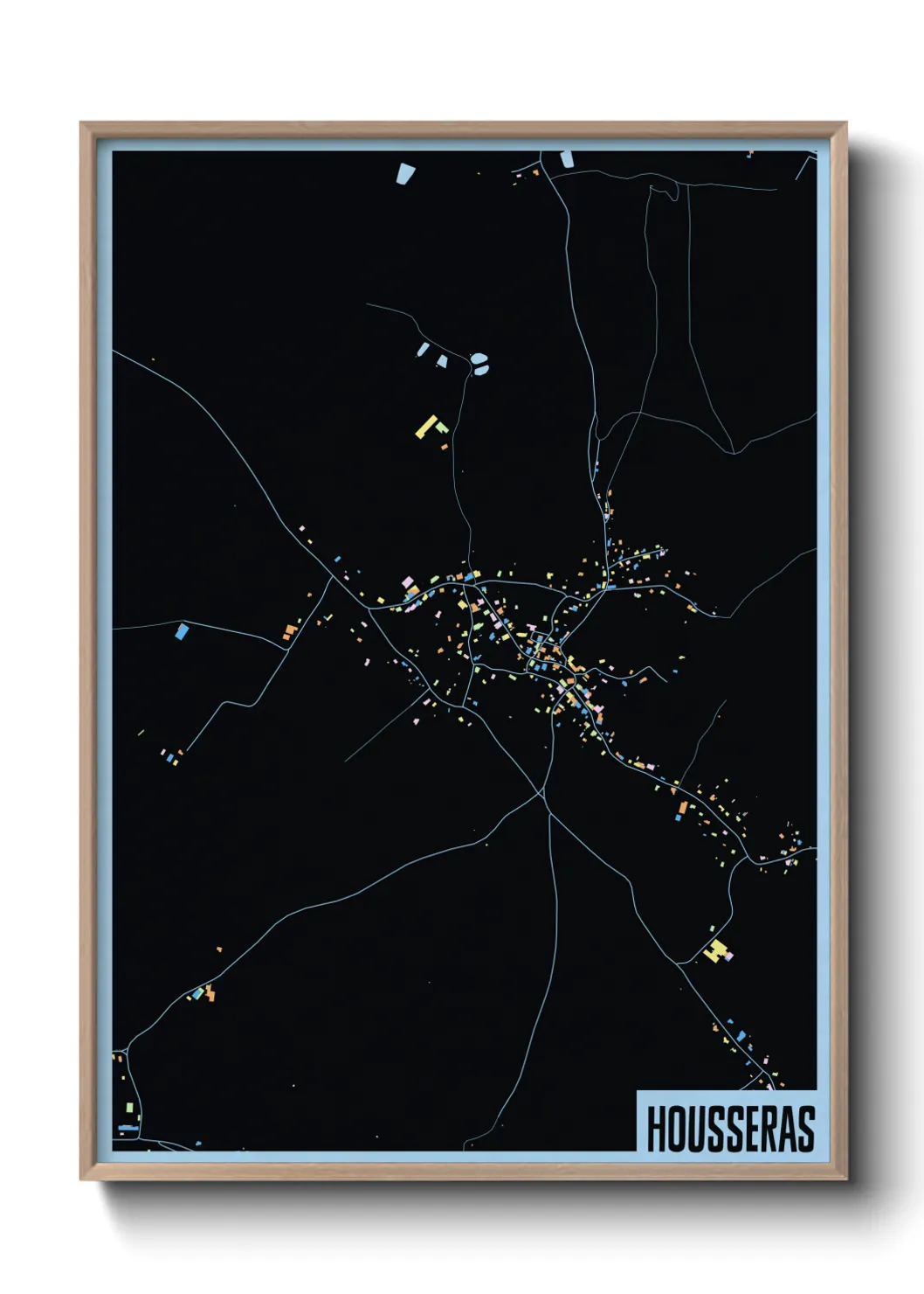 Une affiche de carte sur Housseras