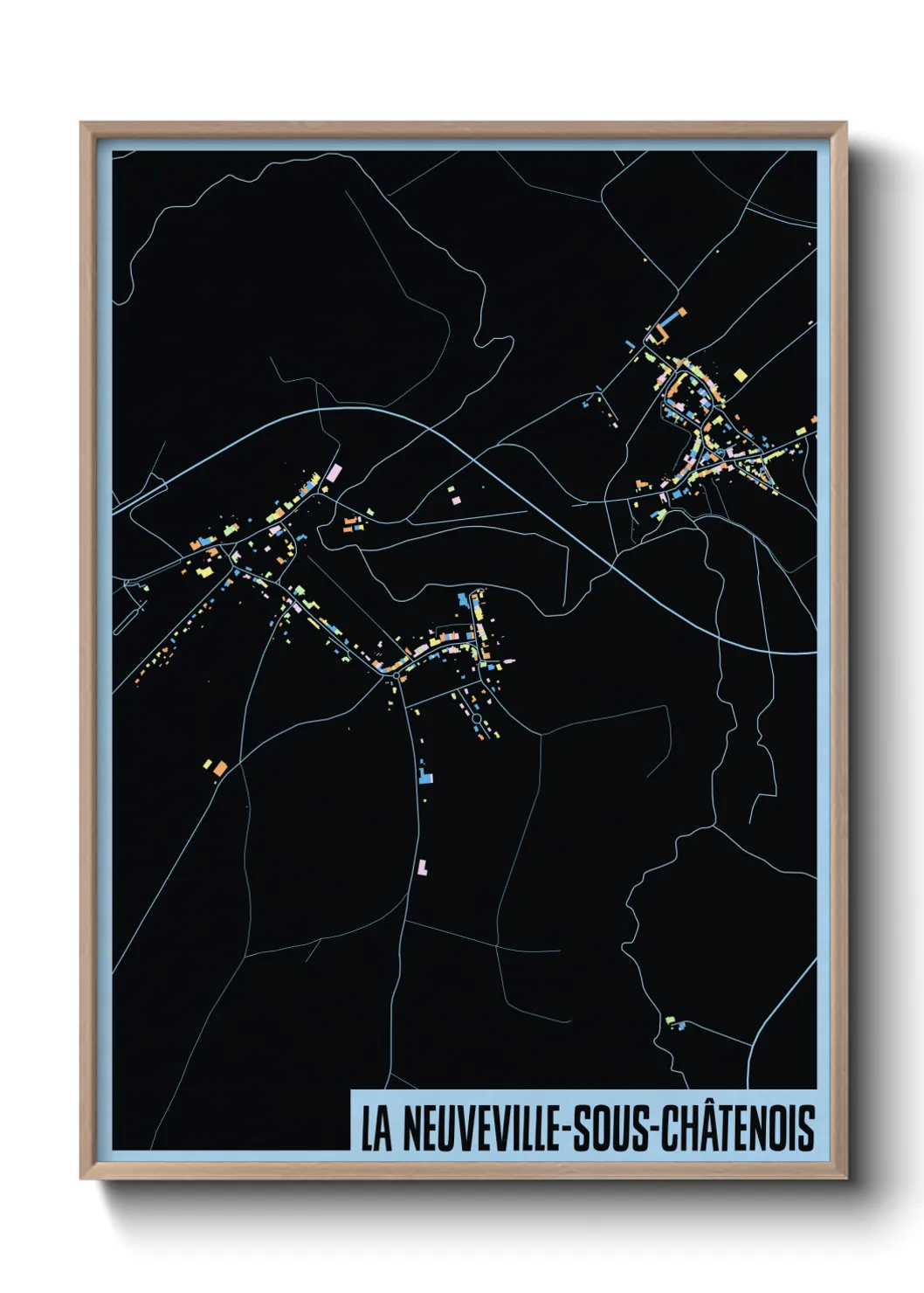 Une affiche de carte sur La Neuveville-sous-Châtenois