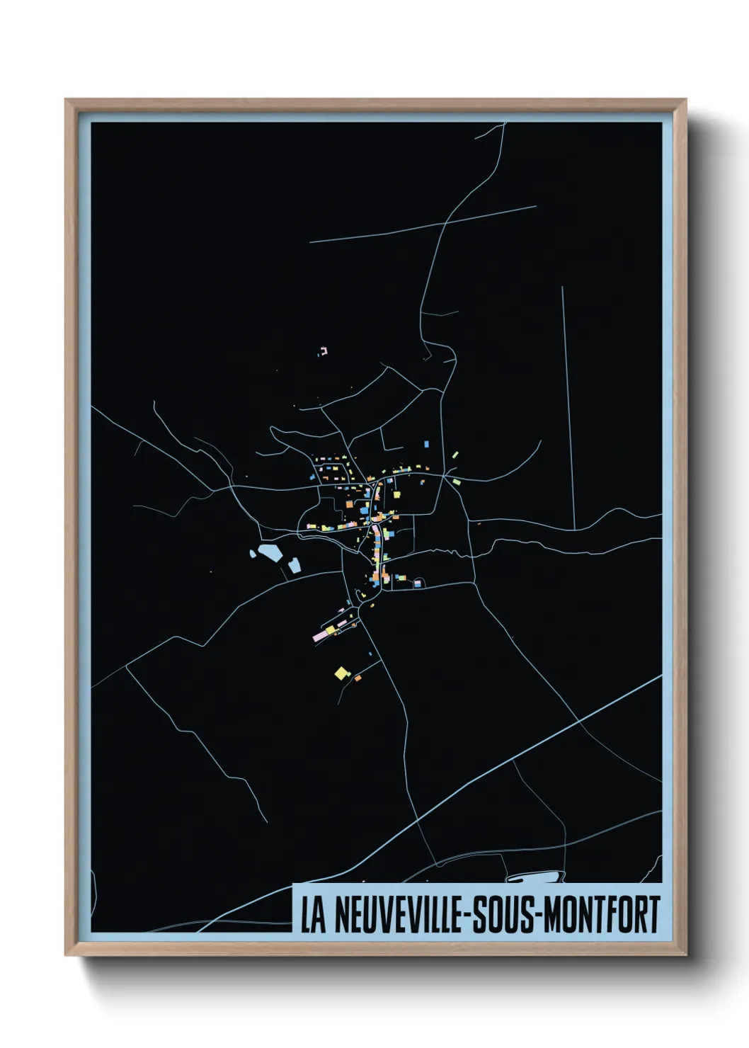 Une affiche de carte sur La Neuveville-sous-Montfort