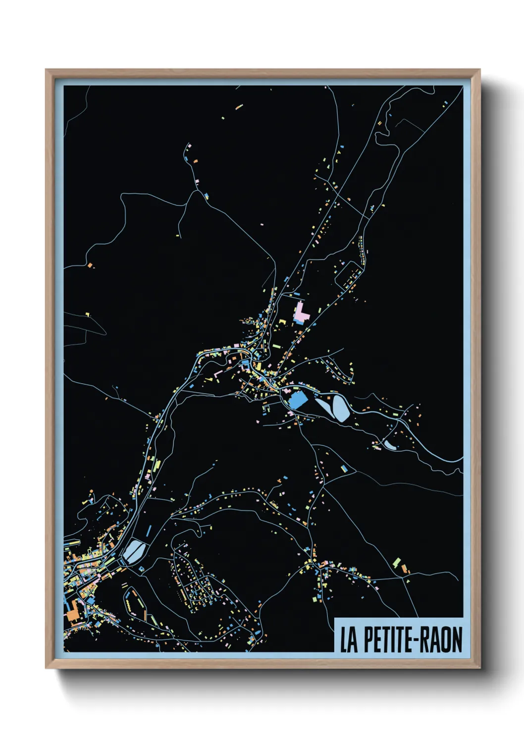 Une affiche de carte sur La Petite-Raon