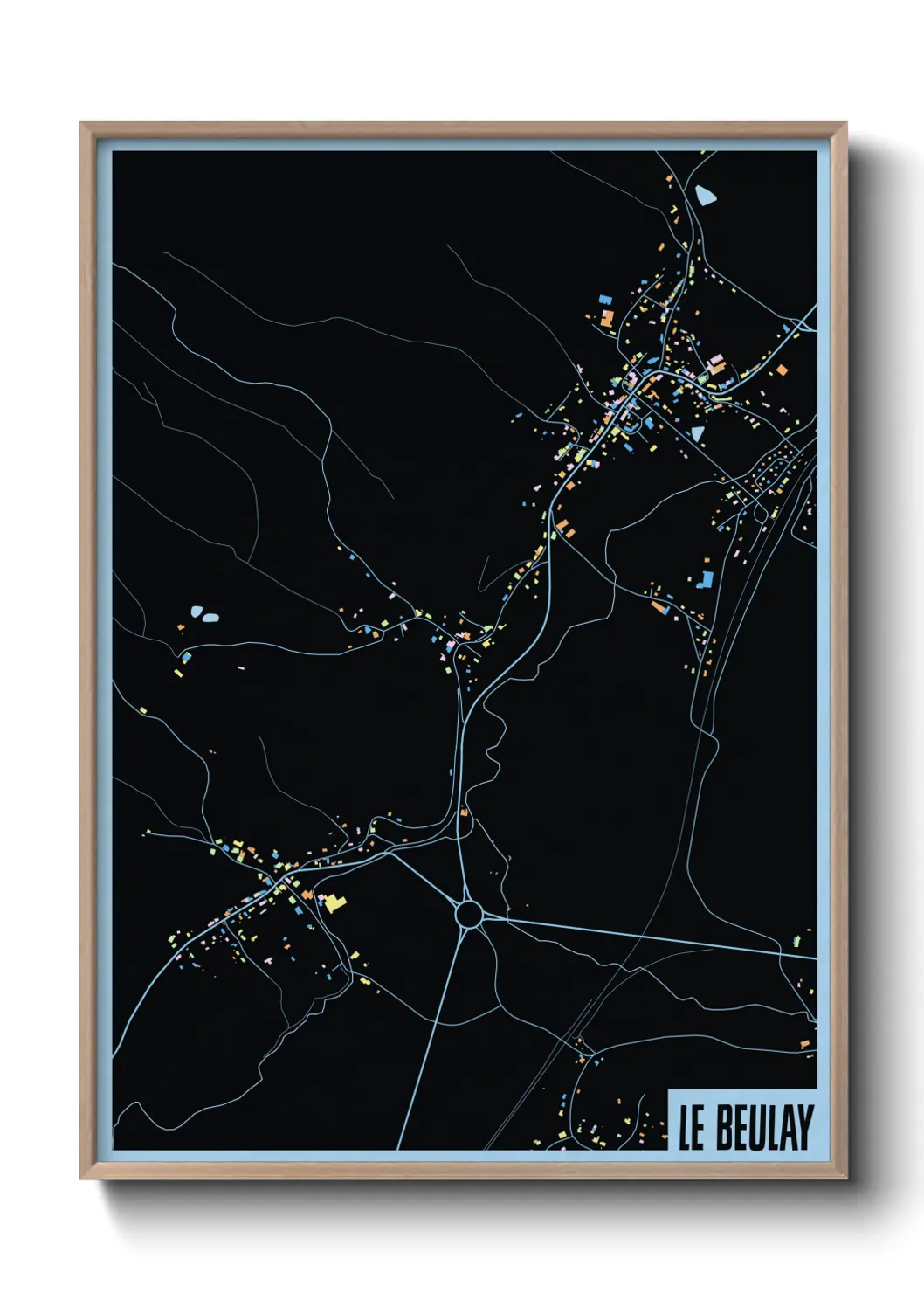 Une affiche de carte sur Le Beulay