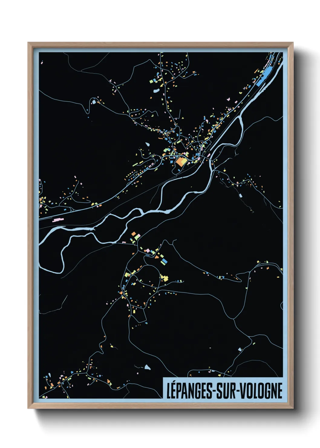 Une affiche de carte sur Lépanges-sur-Vologne