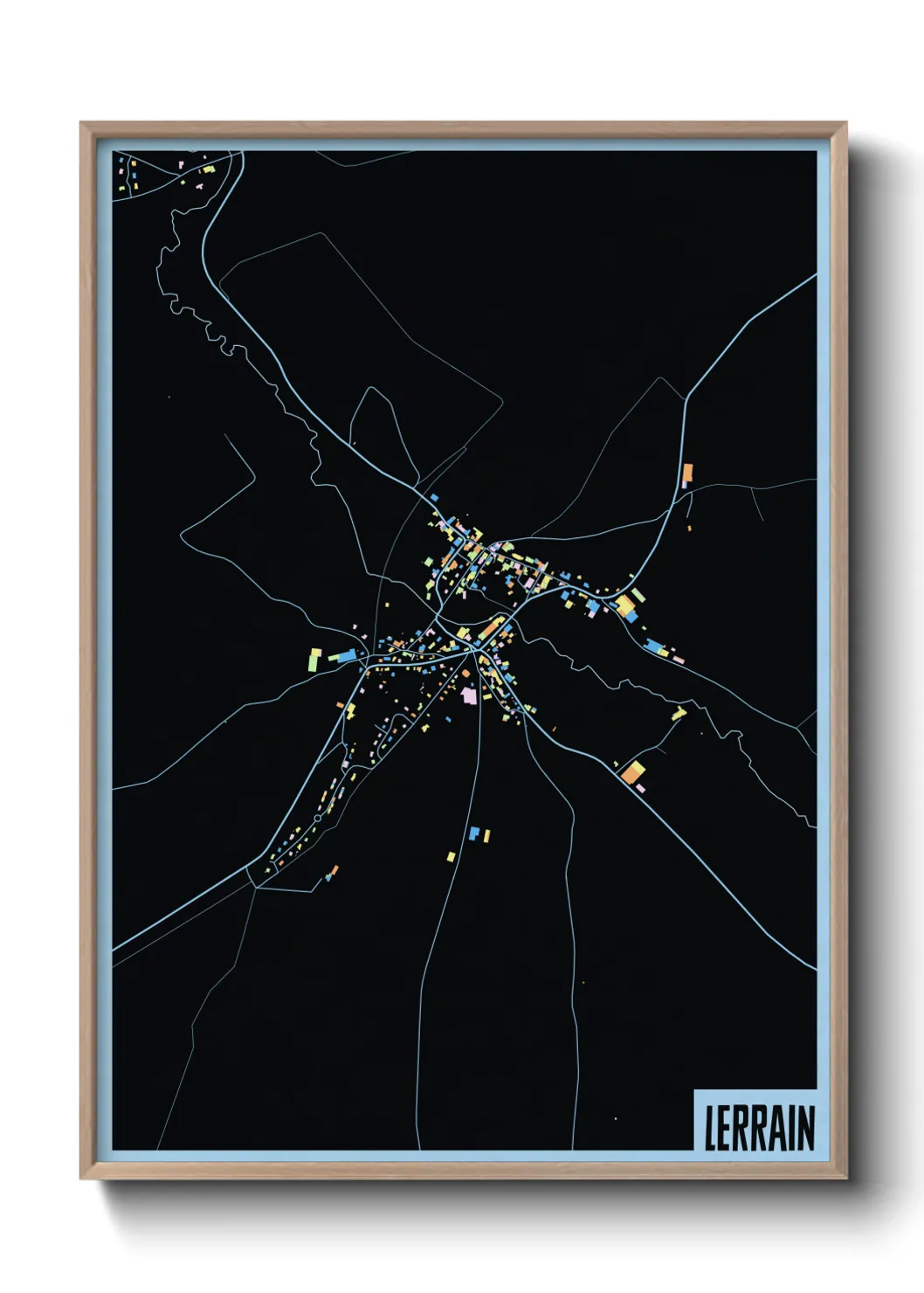 Une affiche de carte sur Lerrain