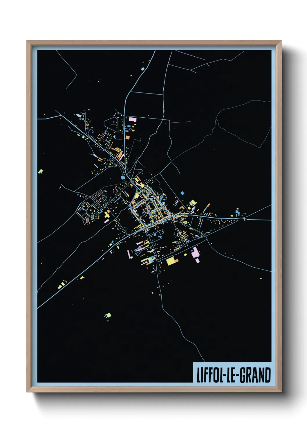 Une affiche de carte sur Liffol-le-Grand