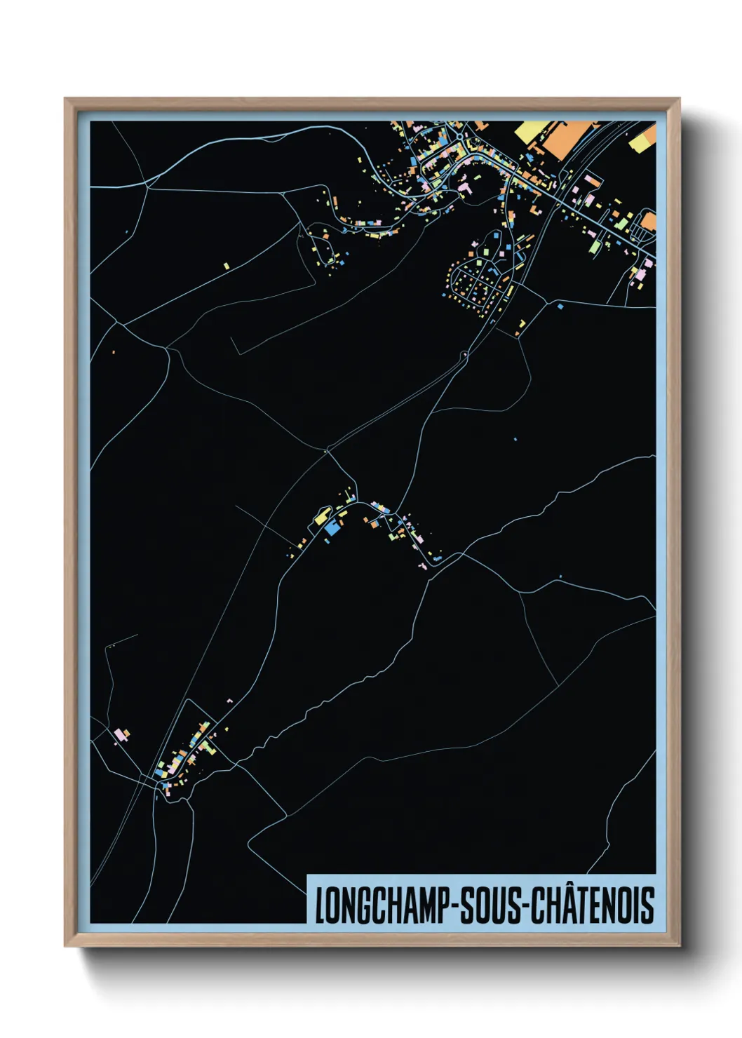 Une affiche de carte sur Longchamp-sous-Châtenois