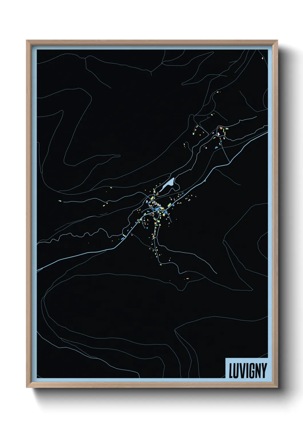 Une affiche de carte sur Luvigny