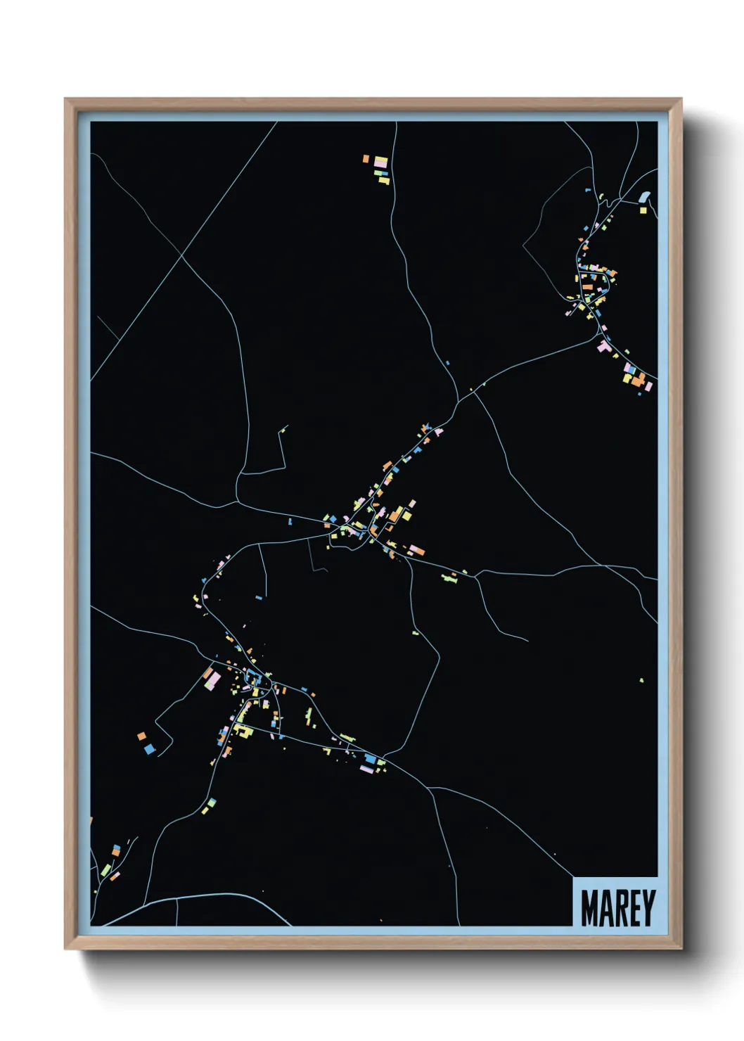 Une affiche de carte sur Marey