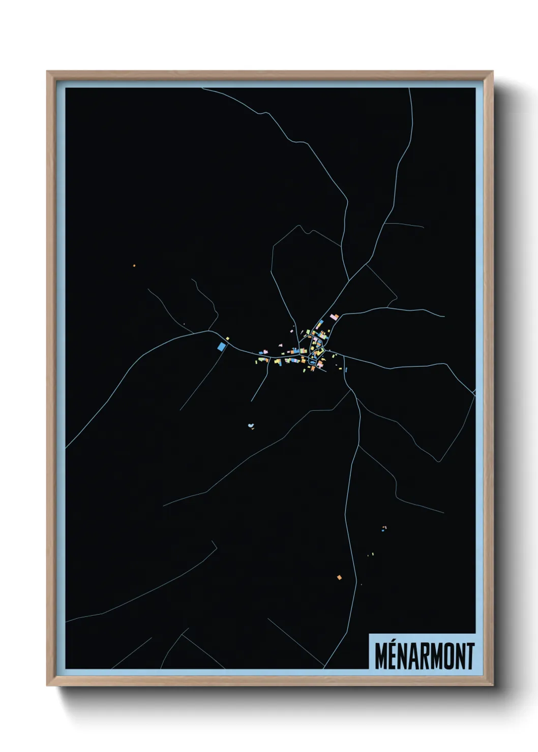 Une affiche de carte sur Ménarmont