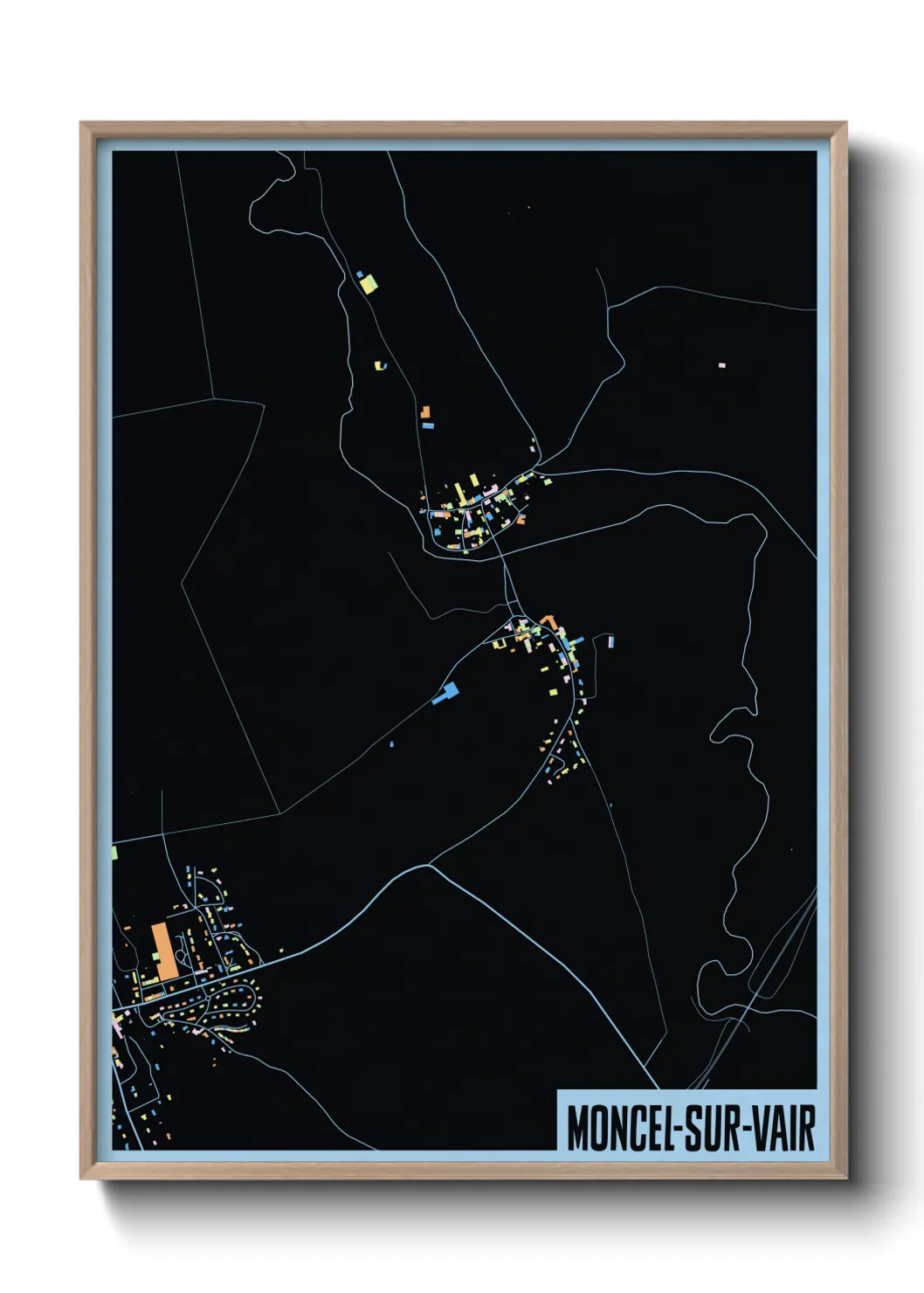 Une affiche de carte sur Moncel-sur-Vair