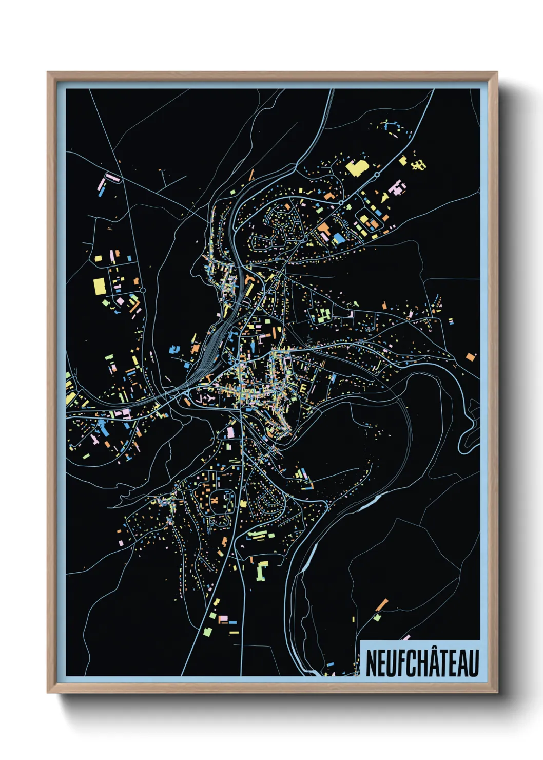 Une affiche de carte sur Neufchâteau