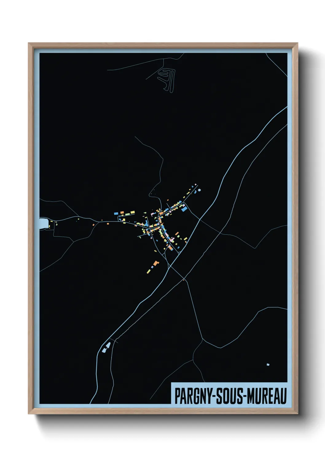 Une affiche de carte sur Pargny-sous-Mureau
