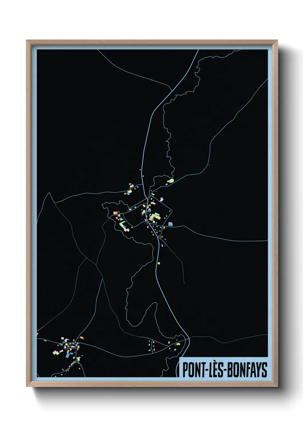 Une affiche de carte sur Pont-lès-Bonfays