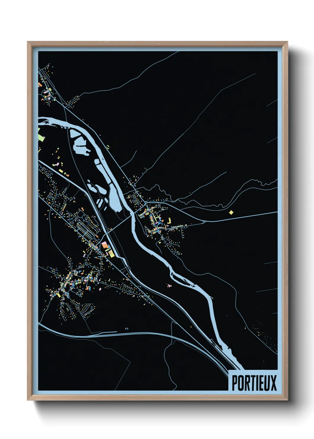 Une affiche de carte sur Portieux