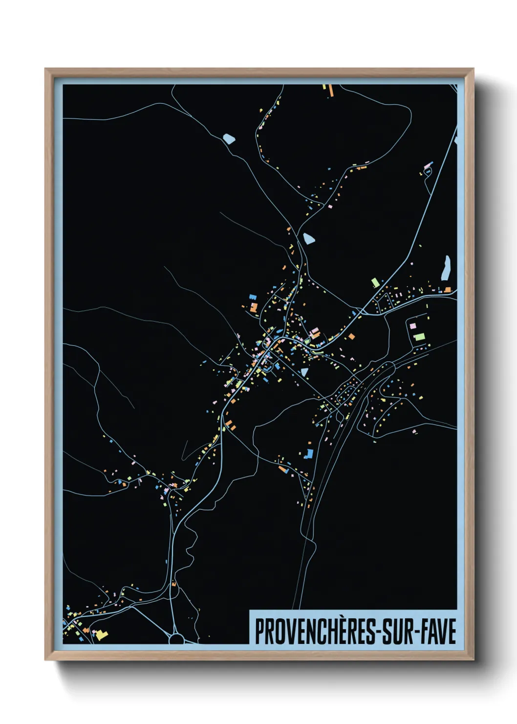 Une affiche de carte sur Provenchères-sur-Fave