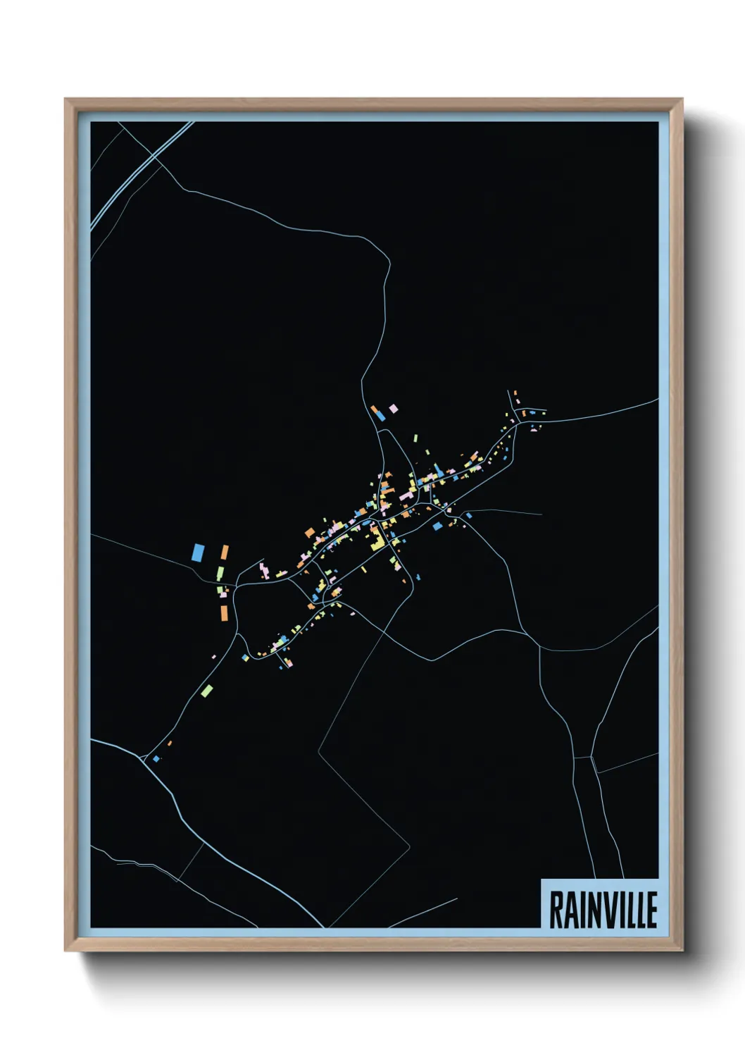 Une affiche de carte sur Rainville