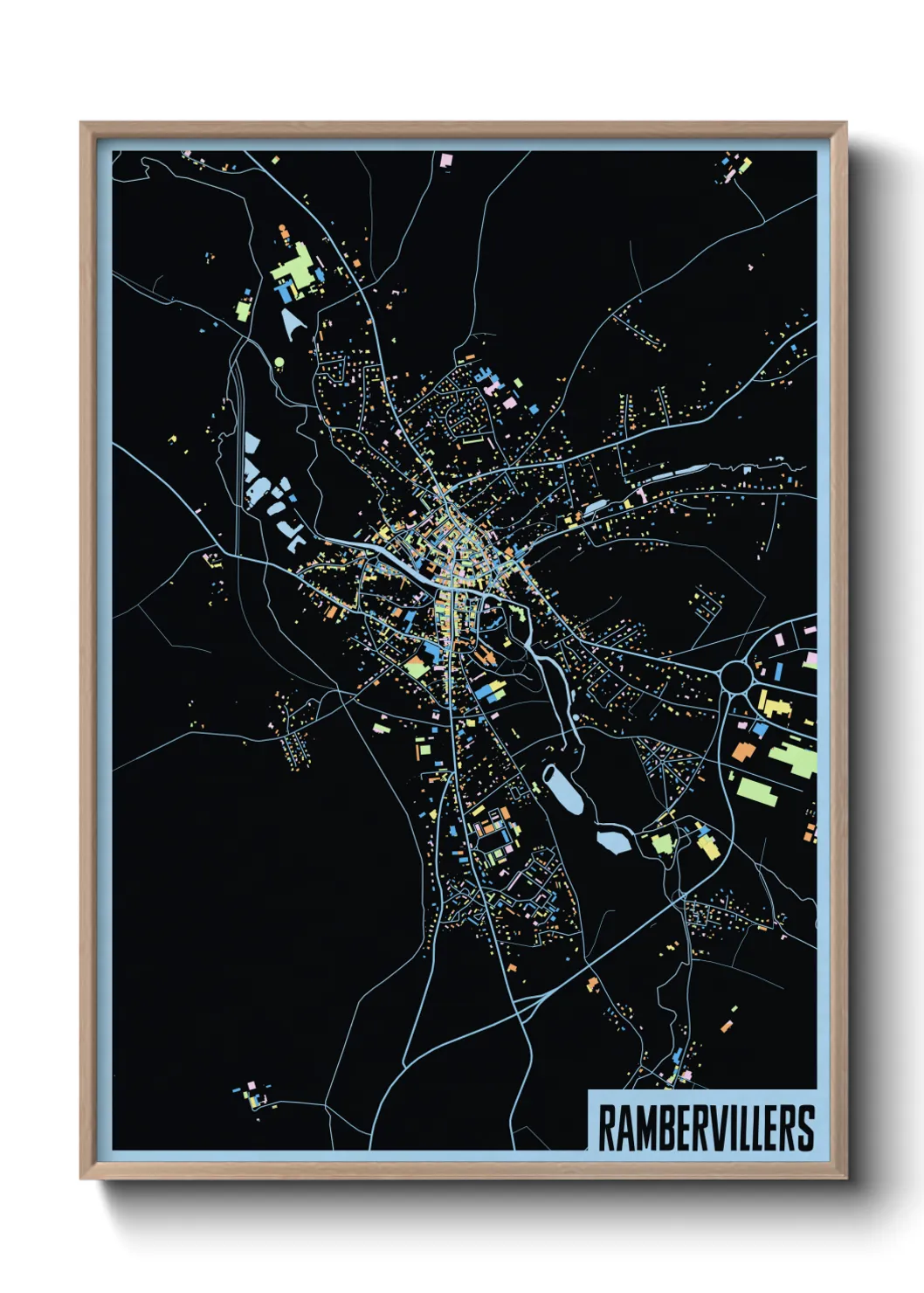 Une affiche de carte sur Rambervillers