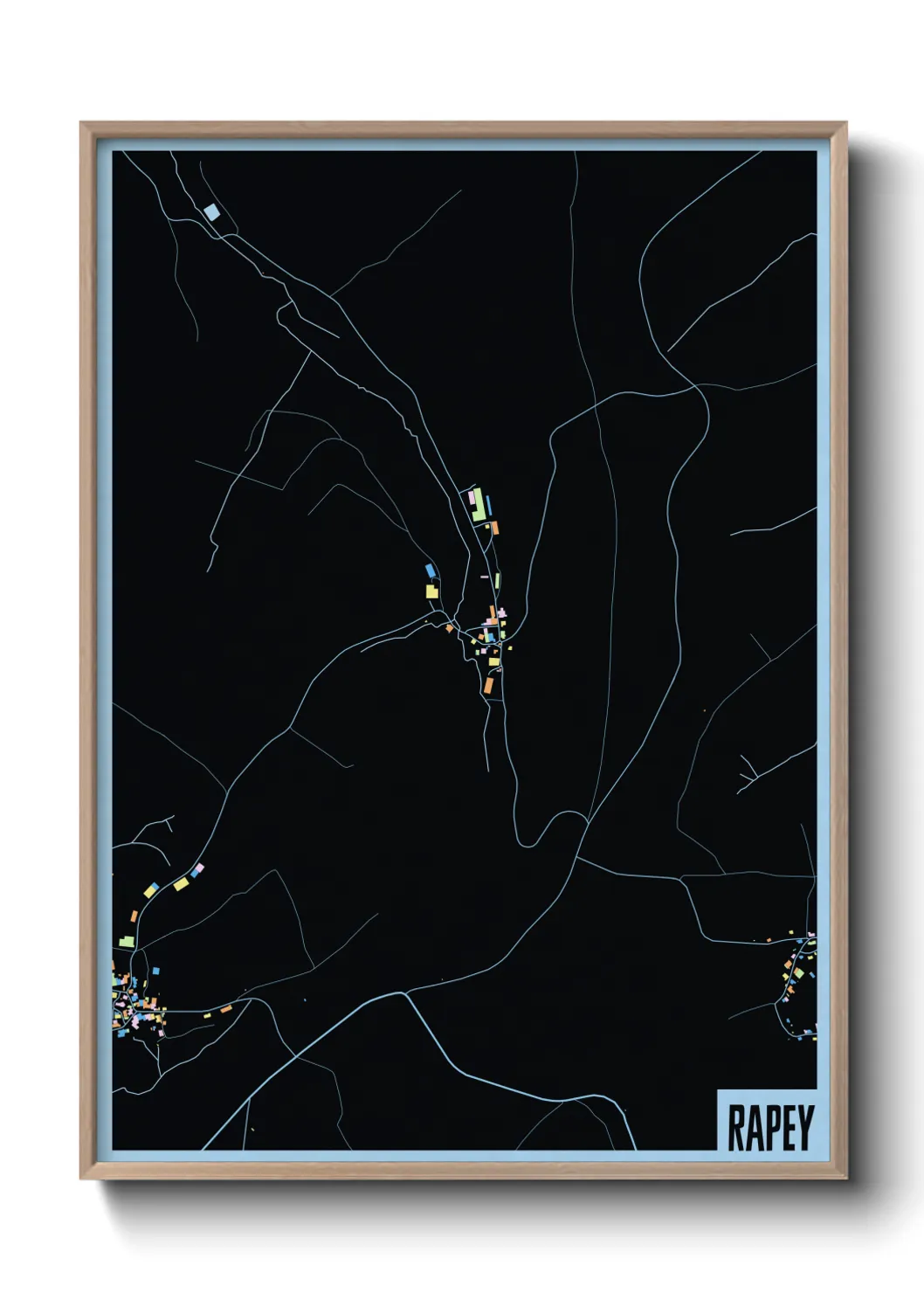 Une affiche de carte sur Rapey