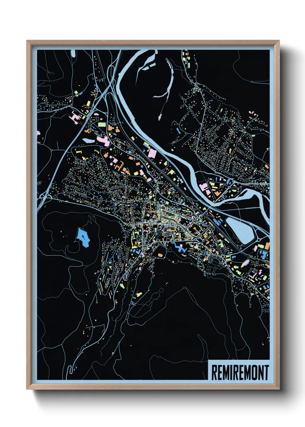 Une affiche de carte sur Remiremont