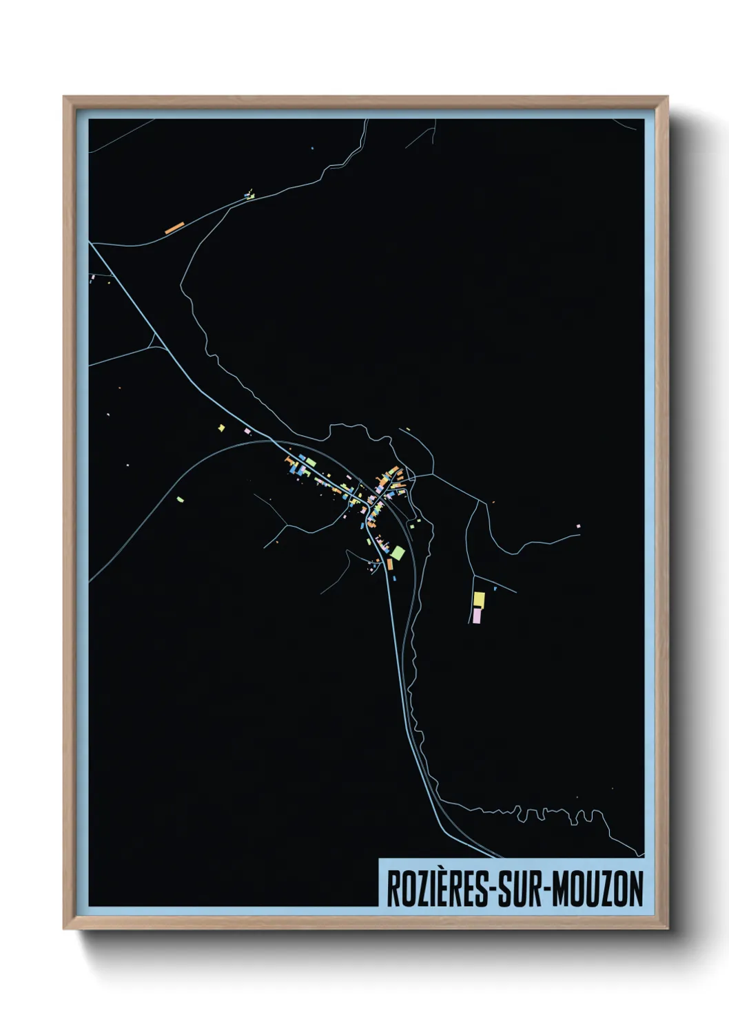 Une affiche de carte sur Rozières-sur-Mouzon