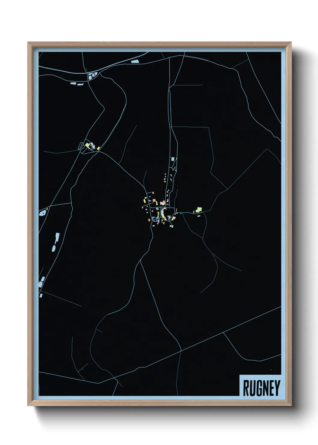 Une affiche de carte sur Rugney