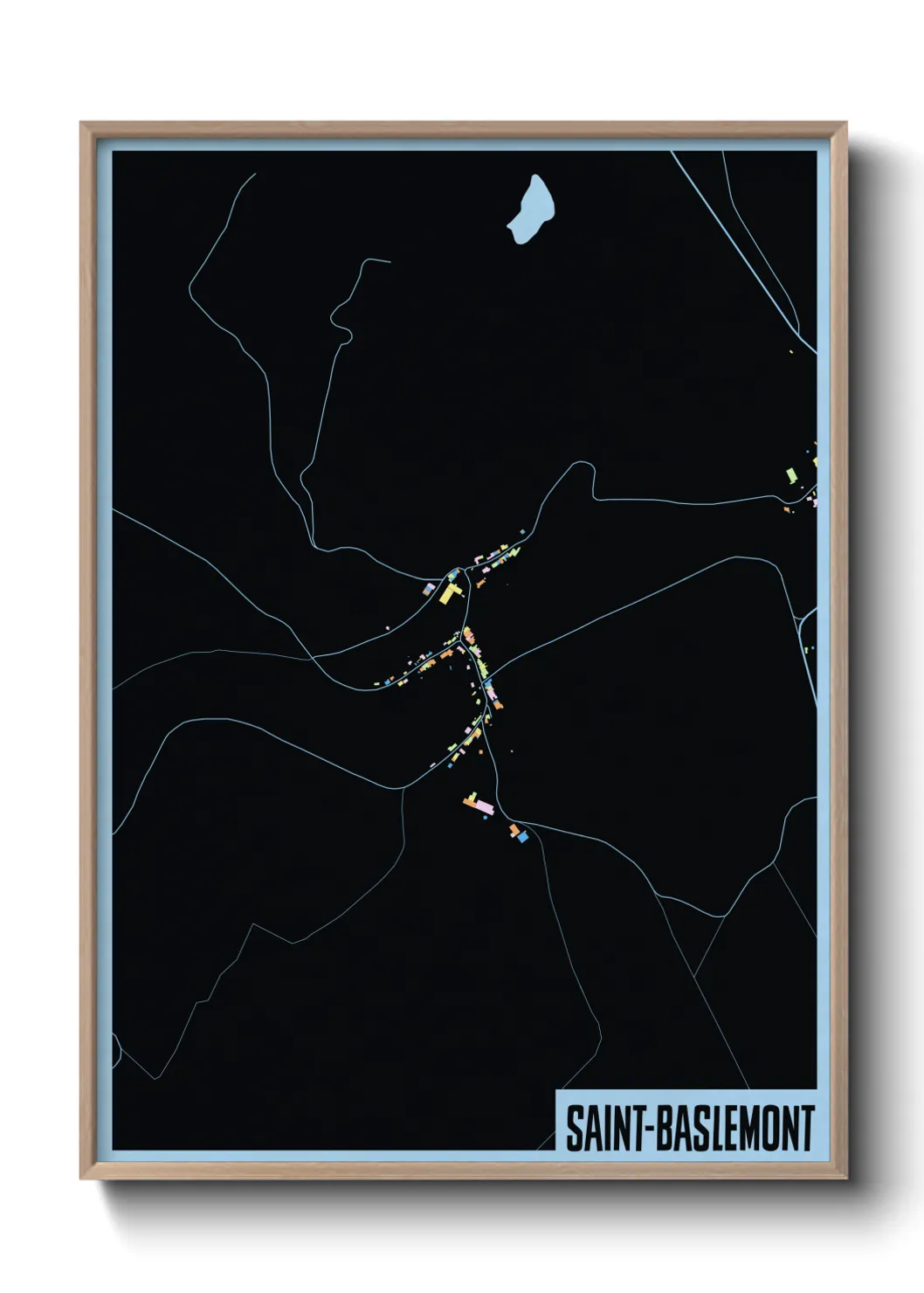 Une affiche de carte sur Saint-Baslemont