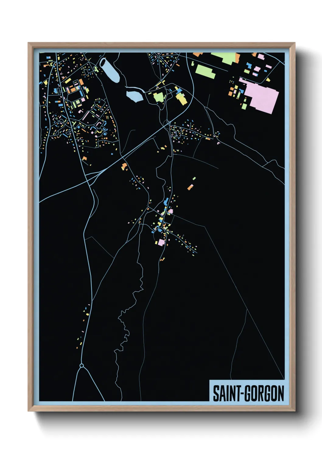 Une affiche de carte sur Saint-Gorgon