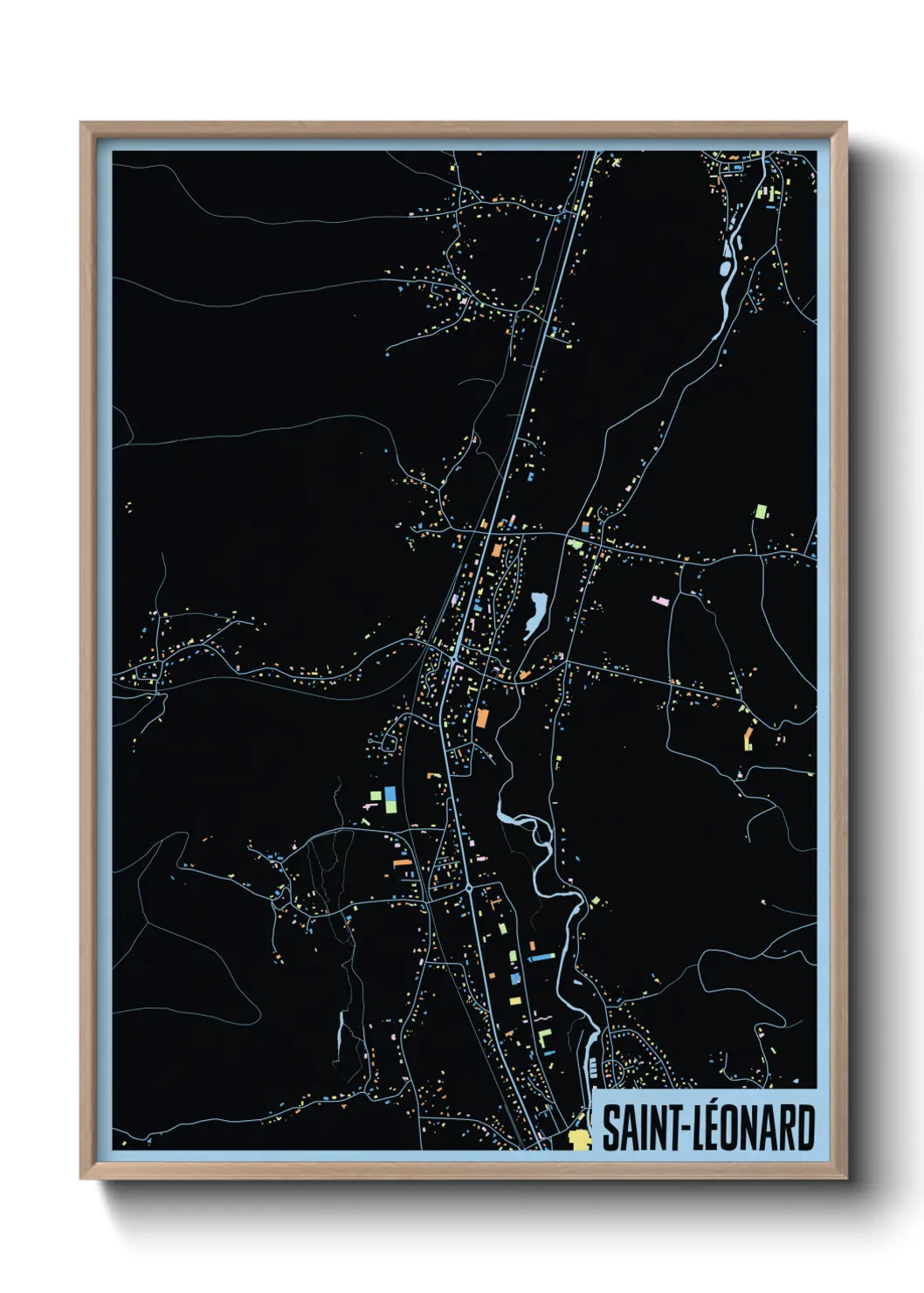 Une affiche de carte sur Saint-Léonard